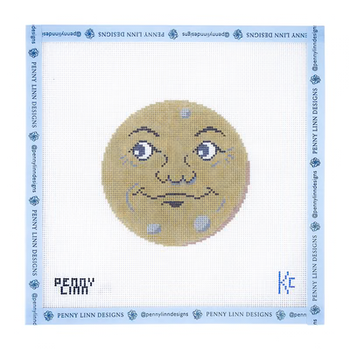 VINTAGE HALLOWEEN: MAN IN THE MOON  4" x 4" 18 Mesh KYRA COTTER DESIGN