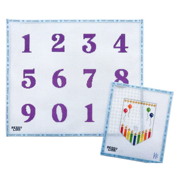 BALLOON BIRTHDAY BANNER & NUMBERS 6.5" x 4.75" 13 Mesh KYRA COTTER DESIGN