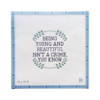 BEING BEAUTIFUL ISN'T A CRIME 5" x 5" 18 Mesh KYRA COTTER DESIGN