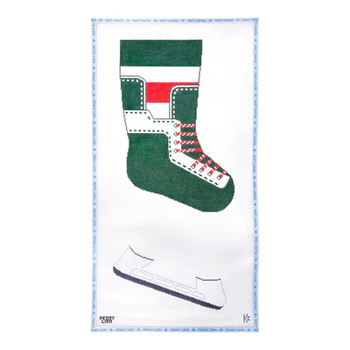 HOCKEY STOCKING - GREEN 23" x 12" 13 Mesh KYRA COTTER DESIGN