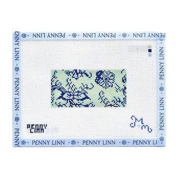 BLUE AND GREEN FLORAL - RECTANGLE 2" x 4" 18 Mesh MARIE & MAXWELL