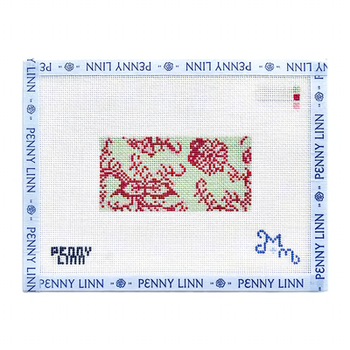 PINK AND GREEN FLORAL - RECTANGLE 2" x 4" 18 Mesh MARIE & MAXWELL