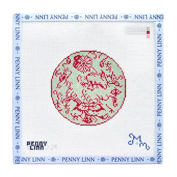 PINK AND GREEN FLORAL - ROUND 4" x 4" 18 Mesh MARIE & MAXWELL