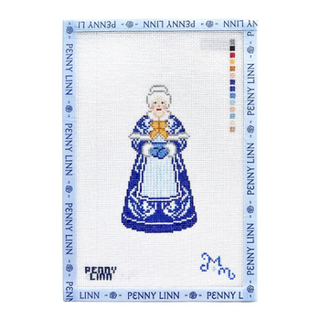 CHINOISERIE MRS. CLAUS - BLUE 5" x 5" 18 Mesh MARIE & MAXWELL