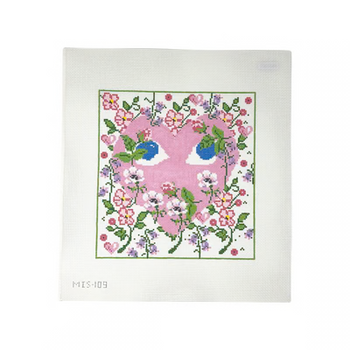 GARDEN VIBE PANSIES 10.5" x 9.5" 13 Mesh MIMI IN STITCHES