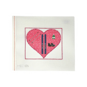 SKI HEART 5.5" x 6.5" 13 Mesh MIMI IN STITCHES