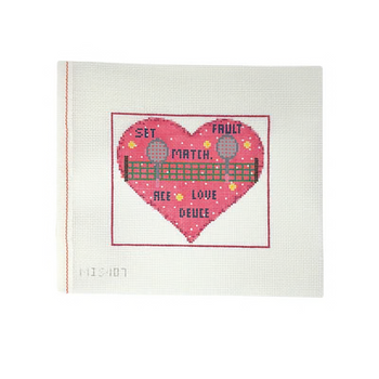 TENNIS HEART 5.5" x 6.5" 13 Mesh MIMI IN STITCHES
