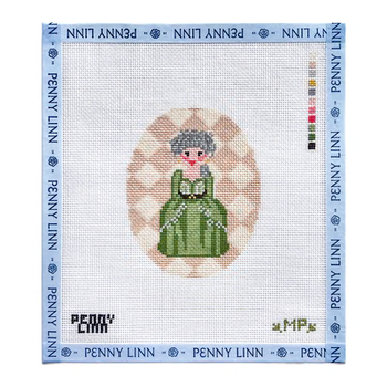 MARIE ANTIONETTE IN GREEN 4.2" x 3.3" 18 Mesh MP STITCHERY
