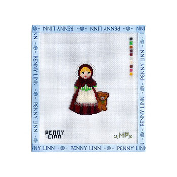 VINTAGE CAROLER- ELIZABETH 3" x 2" 18 Mesh MP STITCHERY