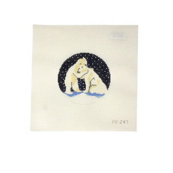 HUGGING POLAR BEARS 4" round 18 Mesh Pip And Roo