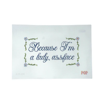 POP-202 BECAUSE I'M A LADY 4.94" x 9.33" 18 Mesh POP NEEDLE ARTS