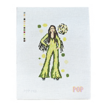 POP-143 DISCO WICKED WITCH 5.78" x 3.22" 18 Mesh POP NEEDLE ARTS