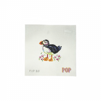 POP-68 COLORFUL PUFFIN 3.54" x 3.69" 13 Mesh POP NEEDLE ARTS