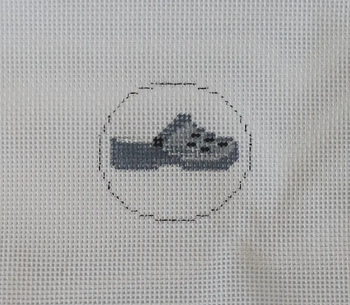 TINY ROUND Blue Clog 1.5” x 1.75” 4”Mesh Sew Much Fun