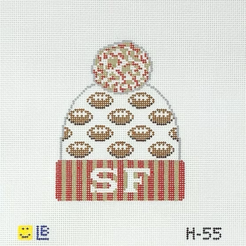H-55 Beanie - San Francisco 49ers Football 3.5w x 4.25h 18 Mesh LAUREN BLOCH DESIGNS