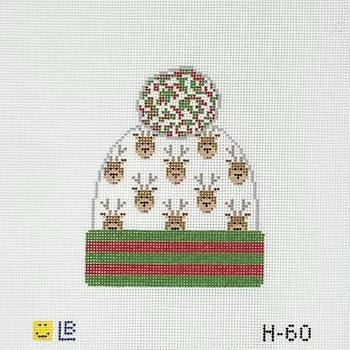 H-60 Beanie - Reindeer 3.5w x 4.25h 18 Mesh LAUREN BLOCH DESIGNS