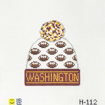 H-112 Beanie - Washington Commanders Football (DC) 3.5w x 4.25h 18 Mesh LAUREN BLOCH DESIGNS
