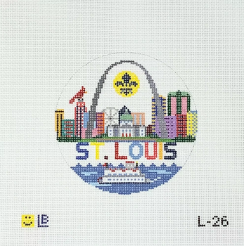 L-26  St. Louis - Gateway Arch 4.5" Round 18 Mesh LAUREN BLOCH DESIGNS