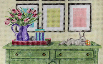 Colorful 7.5 x 14 18 Mesh Once In A Blue Moon By Sandra Gilmore 18-1296