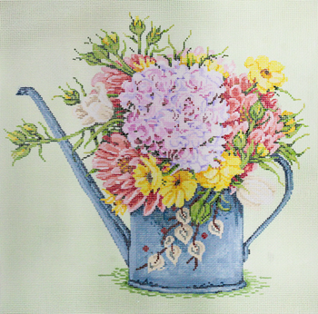 Country Flower 11.5 x 11.5 18 Mesh Once In A Blue Moon By Sandra Gilmore 18-1311