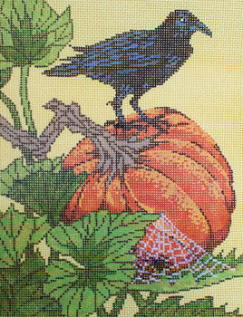 18-1327 Crow 6.75 x 8.5 18 Mesh Once In A Blue Moon By Sandra Gilmore 18-1327
