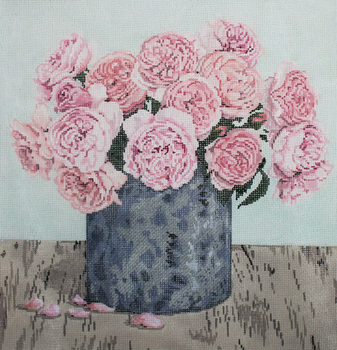 Luscious Roses 11.5 x 11.5 18 Mesh Once In A Blue Moon By Sandra Gilmore 18-1325