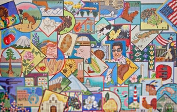 R014 America, the Beautiful 44 x 30  12 Mesh RUG Trubey Designs