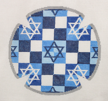 YARMULKE JT114A Star Squares 7.5" Diameter 18 Mesh  Two A T Design Judaic Designs by Tonya