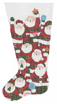 ED-1212A Santa Stocking w/ Attachment (Facing Right, Photo Shows Left) 15” x 24” 18 Mesh Halloween Dede's Needleworks