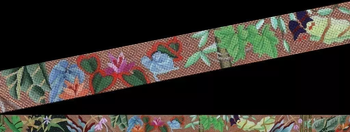 ED-1245 Jungle Foliage And Flowers Belt 36” x 1.5” 18 Mesh Dede's Needleworks