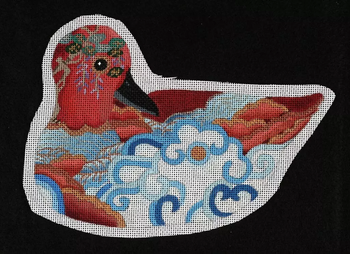 ED-1342 Porcelain Duck 6” x 8” 18 Mesh Halloween Dede's Needleworks