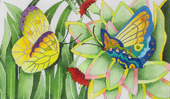 ED-9991 Butterflies 6” x 10” 18 Mesh Halloween Dede's Needleworks