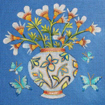 JG-192 Chinoiserie Vase 3 8.75” x 9” 18 Mesh Janice Gaynor