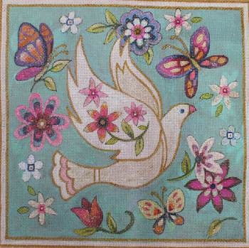 JG-207 Girly Dove Tefillin Bag 13ct, 9.5” x 9.5” 13 Mesh Janice Gaynor