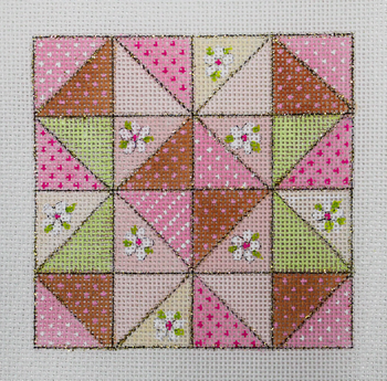 JG-212 Pretty in Pink D- Sparkling Quilt 5” x 5” 18 Mesh Janice Gaynor