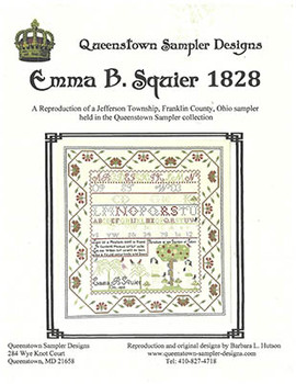 Emma B. Squier 1828 242w x 256h by Queenstown Sampler Designs 26-1307