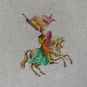 People  Knight Riding Horse	5.5 x 6.5 18 Mesh Colors of Praise