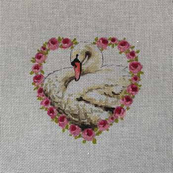 Miscellaneous MC511 Swan in heart of flowers 5 x 4.5 18 Mesh Colors of Praise