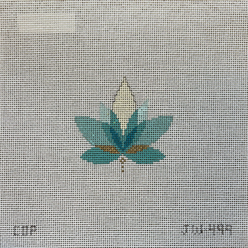 JW449 Lotus Charm 2.5 x 2.5 18 Mesh Shown Finished Colors of Praise