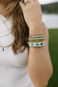 Jewelry JW378 Green Geometric Bracelet 7 x 1.25 18 Mesh Colors of Praise