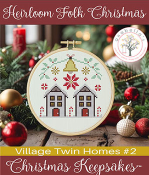 Heirloom Folk Christmas - Village Twin Homes 2 52w x 52h by Anabella's 26-1848