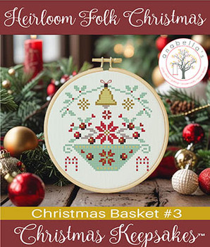 Heirloom Folk Christmas - Christmas Basket 3 52w x 52h by Anabella's 26-1849