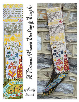 Virtuous Woman Stocking & Samper by Kathy Barrick 26-1717