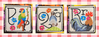Animal Alphabet Series - Quentin Quail 65 x 65 by Luhu Stitches Shown Middle26-1605