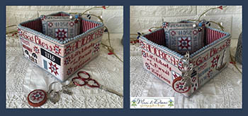 American Patriotic Sewing Basket by Mani Di Donna  26-1370
