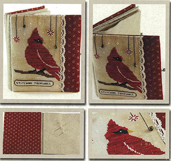 Red Cardinal Needle Book 55w x 85h by Primitive Hare 26-1968