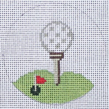 orn205 tee'd up  Size 4″ Round  13 Mesh J. Child Designs