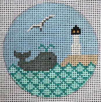 orn207 Lighthouse Size 4″ Round  13 Mesh J. Child Designs