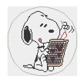EVERYDAY - SNOOPY LOVES NEEDLEPOINT 5" Round 18 Mesh Officially Needlepoint PNTS-GRAD01 © 2025 Peanuts