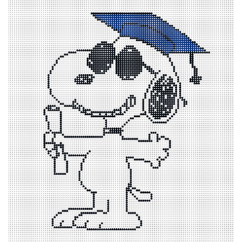 PEANUTS GRADUATION - SNOOPY POSE 4.5" x 6" 18 Mesh Officially Needlepoint